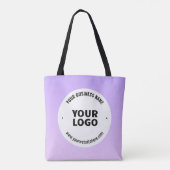 Subtiele lichte Paarse Ombre & uw zakelijke Logo Tote Bag (Achterkant)