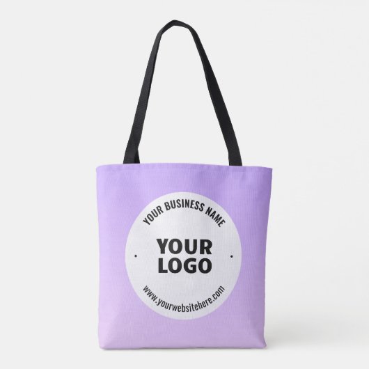 Subtiele lichte Paarse Ombre & uw zakelijke Logo Tote Bag (Achterkant)