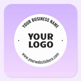 Subtiele lichte Paarse Ombre & uw zakelijke Logo Vierkante Sticker