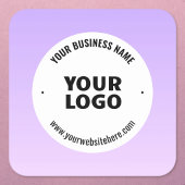 Subtiele lichte Paarse Ombre & uw zakelijke Logo Vierkante Sticker