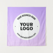 Subtiele lichte Paarse Ombre & uw zakelijke Logo Wandkleed (Voorkant)