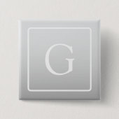Subtiele lichtgrijze verloop achternaam monogram vierkante button 5,1 cm (Voorkant)