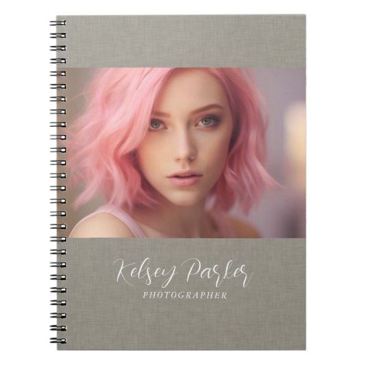 Subtiele linnen textuur  foto Notitieboek (Voorkant)