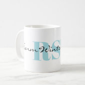 Subtiele monogram en warme winterwensen koffiemok (Voorkant links)