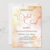Subtiele Pastel Bloemige Achtergrond Bruidsborrel Kaart (Voorkant)