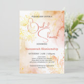 Subtiele Pastel Bloemige Achtergrond Bruidsborrel Kaart (Staand voorkant)