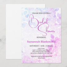 Subtiele Pastel Bloemige Achtergrond Bruidsuitnodi