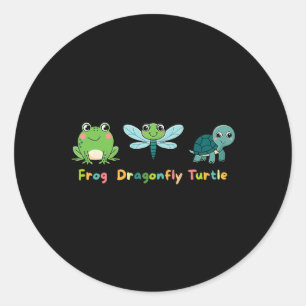 Subtiele politieke humor Anti-Trump Kikker Dragonf Ronde Sticker