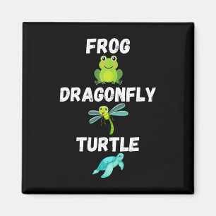 Subtiele politieke humor Kikker Dragonfly Turtle Magneet