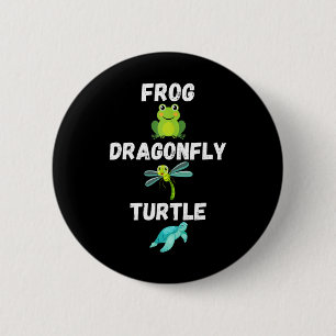 Subtiele politieke humor Kikker Dragonfly Turtle Ronde Button 5,7 Cm