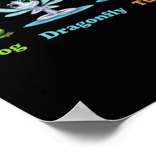 Subtiele politieke humor kikker libel schildpad yo poster (Hoek)