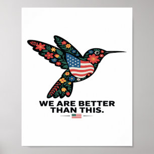 Subtiele Politieke Kolibrie Bloemige Anti Trump Poster