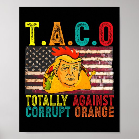 Subtiele Politieke Taco Totaal Tegen Corrupte Oran Poster (Voorkant)