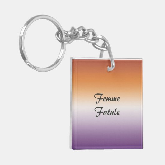 Subtiele Pride Lesbische vlag Custom Sleutelhanger (Voorkant Links)