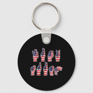 Subtiele Resist Trump Asl Gebarentaal 4 juli Sleutelhanger