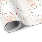 Subtiele rode en groene Stippen Cadeaupapier (Rol Hoek)