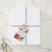Subtiele rode en witte bloemen dank u cadeaulabel (Met Touw)