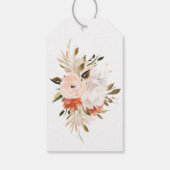 Subtiele rode en witte bloemen dank u cadeaulabel (Achterkant)