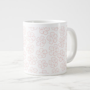 Subtiele romantische omtrek bloemmotief. Inpakpapi Grote Koffiekop