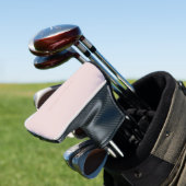 Subtiele roze naam op zachte blush roze golfheadcover (Insitu)