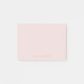 Subtiele Roze Naam op Zachte Blush Roze Post-it® Notes (Voorkant)
