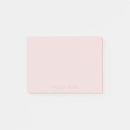 Subtiele Roze Naam op Zachte Blush Roze Post-it® Notes