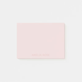 Subtiele Roze Naam op Zachte Blush Roze Post-it® Notes