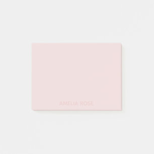 Subtiele Roze Naam op Zachte Blush Roze Post-it® Notes