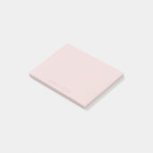 Subtiele roze naam op zachte blushroze achtergrond post-it® notes (Schuin)