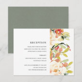 SUBTiele ROZE PERZIK ROZE WATERVERF FLORA ONTVANGS Kaart (Voorkant / Achterkant)