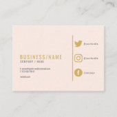 Subtiele roze social media iconen leuk visitekaartje (Voorkant)