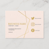 Subtiele roze social media iconen slank visitekaartje (Voorkant)