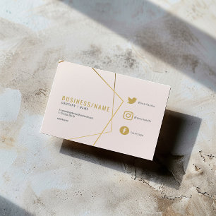 Subtiele roze social media iconen slank visitekaartje