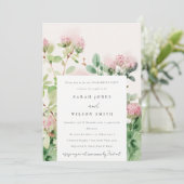 Subtiele roze Waterverf bloementuin Verloving Kaart (Staand voorkant)