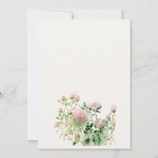Subtiele roze Waterverf bloementuin Verloving Kaart (Achterkant)