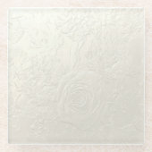 Subtiele rozen glazen onderzetter (Voorkant)