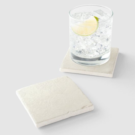 Subtiele Rozen Stenen Onderzetter (Zijkant)