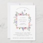 Subtiele Rozen van de Waterverf met Kruis | Baptis Kaart (Voorkant)