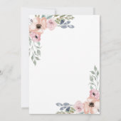 Subtiele Rozen van de Waterverf met Kruis | Baptis Kaart (Achterkant)