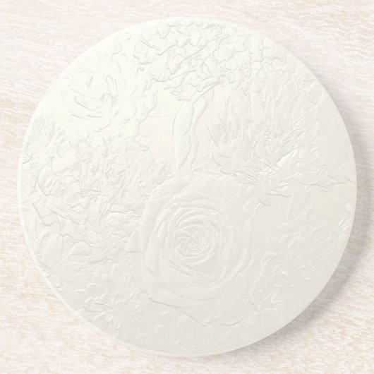 Subtiele Rozen Zandsteen Onderzetter (Voorkant)