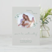 Subtiele Salie en Eucalyptus Frame Save The Date (Staand voorkant)