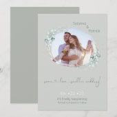 Subtiele Salie en Eucalyptus Frame Save The Date (Voorkant / Achterkant)