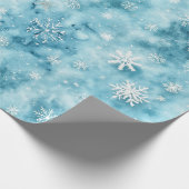 Subtiele sneeuwvlokken cadeaupapier (Hoek)