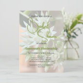 Subtiele succulente bloemige achtergrond Vrijgezel Kaart (Staand voorkant)