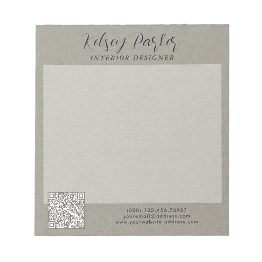Subtiele Textuur QR-Code Notitieblok (Voorkant)