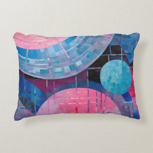 Subtiele tinten van blauw & roze in Abstract Accent Kussen
