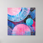 Subtiele tinten van blauw & roze in Abstract Canvas Afdruk (Voorkant)