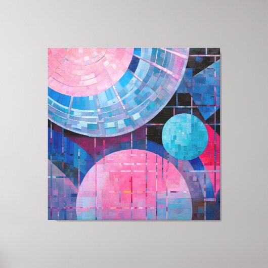 Subtiele tinten van blauw & roze in Abstract Canvas Afdruk (Voorkant)
