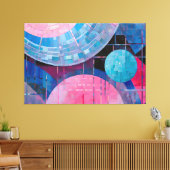 Subtiele tinten van blauw & roze in Abstract Canvas Afdruk (Insitu (Woonkamer))