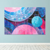 Subtiele tinten van blauw & roze in Abstract Canvas Afdruk (Insitu (Houten vloer))